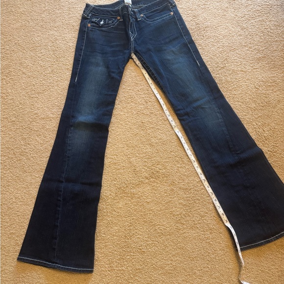 True Religion Dark Blue Low Rise Flare Jeans - Picture 5 of 7